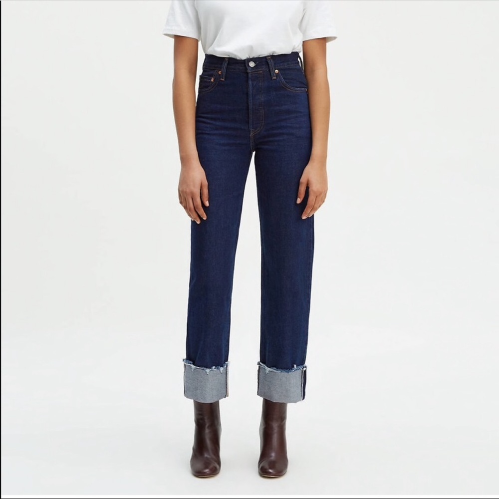 Levi’s ribcage selvedge straight leg